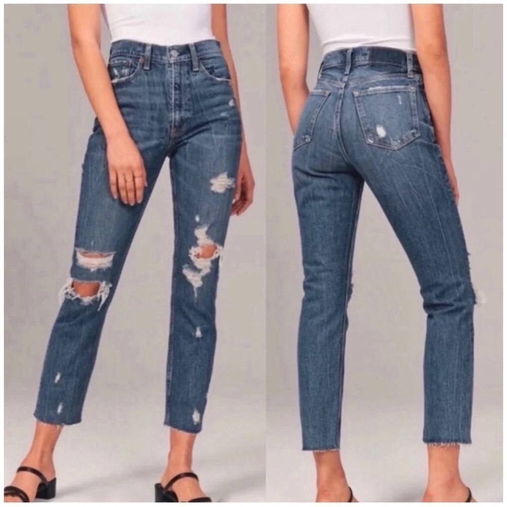 ABERCROMBIE & FITCH The Mom High Rise Jeans Size 24